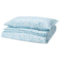 CYMBALBLOMMA Duvet cover and pillowcase, white/blue, 150x200/50x60 cm