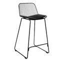 Bar Stool with Seat Pad Dill Low, black