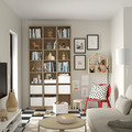 BILLY Bookcase comb w extension units, oak effect, 120x28x237 cm