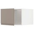 METOD Top cabinet for fridge/freezer, white/Upplöv matt dark beige, 60x40 cm