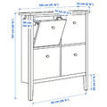 GULLABERG Shoe cabinet with 4 compartments, white, 105x22x107 cm