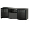 BESTÅ TV bench with drawers, dark grey Lappviken/Fällsvik anthracite, 180x42x74 cm