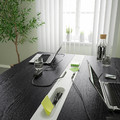 MITTZON Conference table, black stained ash veneer/white, 140x108x75 cm