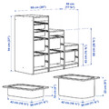 TROFAST Storage combination with boxes, white white/multicolour, 99x44x94 cm
