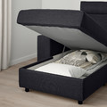 VIMLE 3-seat sofa with chaise longue, with headrest with wide armrests/Saxemara black-blue