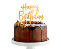Acrylic Cake Topper Happy Birthday, gold