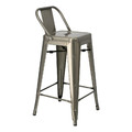 Bar Stool Paris Back Short 66cm, metalic