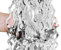 Fringe Deco Curtain Swirls 100x200cm, metallic silver