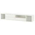 EKET Media storage combination, white/clear glass, 210x35x35 cm