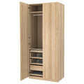 PAX / FORSAND Wardrobe combination, white stained oak effect, white stained oak effect, 100x60x236 cm