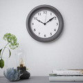 SÖNDRUM Wall clock, low-voltage/grey, 35 cm