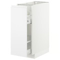 METOD Base cabinet/pull-out int fittings, white/Voxtorp matt white, 30x60 cm