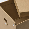 GÄRDESGÅRD Storage box with lid, natural, 18x25x16 cm