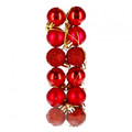 Mini Christmas Tree Bauble Ornaments, Red, Pack of 12