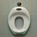 TOSSIG Toilet seat, white/turquoise