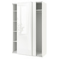 PAX / HASVIK Wardrobe, white/high-gloss/white, 150x66x236 cm