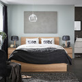 MALM Bed frame with mattress, white stained oak veneer/Valevåg extra firm, 160x200 cm