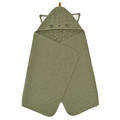 GULDVÄVARE Baby towel with hood, green, 60x125 cm