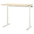 MITTZON Desk sit/stand, electric birch veneer/white, 140x80 cm