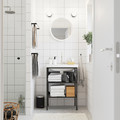 ENHET / TVÄLLEN Open wash-stand with 2 shelves, anthracite, Glypen tap, 64x43x87 cm