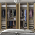 PAX / STORKLINTA Wardrobe combination, grey-beige/oak effect, 300x60x236 cm