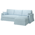 HYLTARP Cover f 3-seat sofa w ch lng, right, Kilanda pale blue