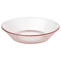 HAVSGÄDDA Deep plate, stripe pattern/pink, 19 cm