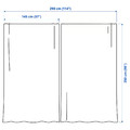 BERGNEJLIKA Net curtains, 1 pair, white/with heading tape, 145x250 cm