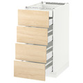 METOD / MAXIMERA Base cb 4 frnts/2 low/3 md drwrs, white, Askersund light ash effect, 40x60 cm