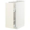METOD Base cabinet/pull-out int fittings, white/Bodbyn off-white, 30x60 cm