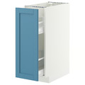 METOD / MAXIMERA Base cabinet/pull-out int fittings, white/Lerhyttan blue, 30x60 cm
