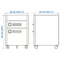 IDÅSEN Drawer unit on castors, dark grey, 42x61 cm
