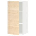 METOD Wall cabinet with shelves, white/Askersund light ash effect, 40x80 cm