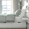NORDLI Bed frame with storage and mattress, with headboard white/Vågstranda firm, 160x200 cm