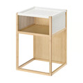 GILLERSBERG Bedside table, bamboo/white, 39x39x56 cm