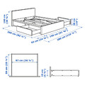 MALM Bed frame, high, w 4 storage boxes, white, Leirsund, 140x200 cm