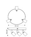 Metal Spot Ceiling Lamp 3 x 50 W GU10, white