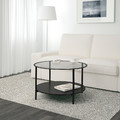 VITTSJÖ Coffee table, black-brown, glass, 75 cm