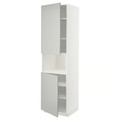 METOD High cab f micro w 2 doors/shelves, white/Havstorp light grey, 60x60x220 cm