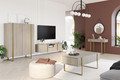 Two-Door Cabinet Verica 120 cm, biscuit oak/gold legs