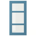LERHYTTAN Glass door, blue, 40x80 cm