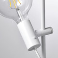 HÅRSLINGA / LUNNOM Floor lamp with light bulb, white/clear glass