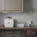 KUGGIS Box with lid, white, 26x35x15 cm