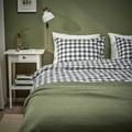 EKTANDVINGE Duvet cover and 2 pillowcases, anthracite white/check, 200x200/50x60 cm