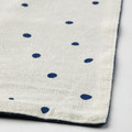 NISSÖGA Place mat, white/dark blue, 45x35 cm
