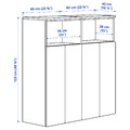 SMÅSTAD / PLATSA Storage combination, white/white with 2 shelves, 120x42x123 cm