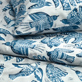 BITTERSÖTA Duvet cover and 2 pillowcases, light grey/blue, 200x200/50x60 cm