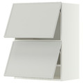 METOD Wall cabinet horizontal w 2 doors, white/Aspudden light grey, 60x80 cm