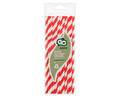 Paper Flexible Drinking Straws 12pcs, 6x200mm, red stripes