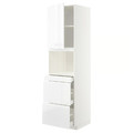 METOD / MAXIMERA Hi cab f micro combi w door/3 drwrs, white/Voxtorp high-gloss/white, 60x60x220 cm